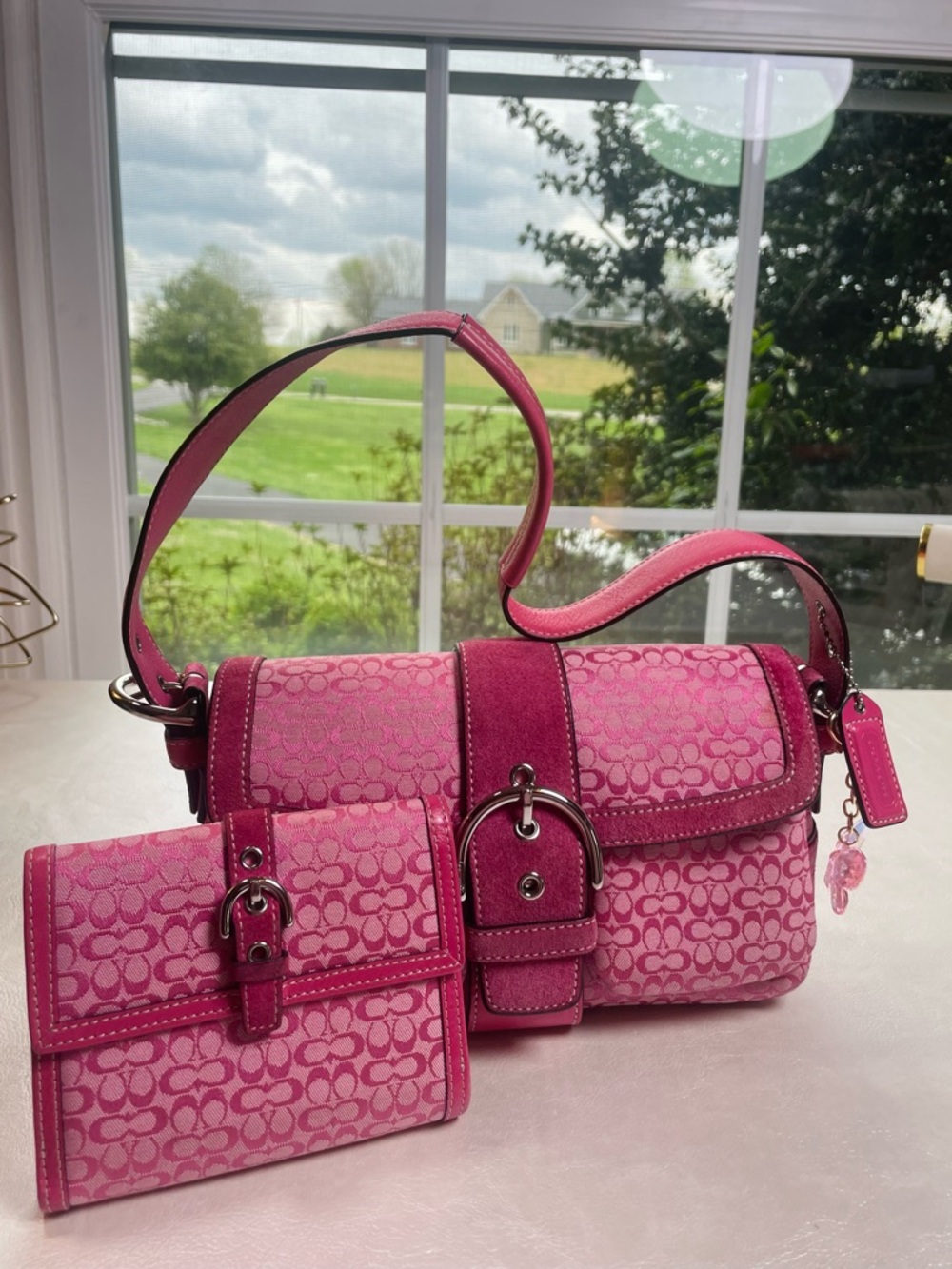 Coach Vintage Y2K Barbie Pink Soho Monogram Suede Set ✨💕
